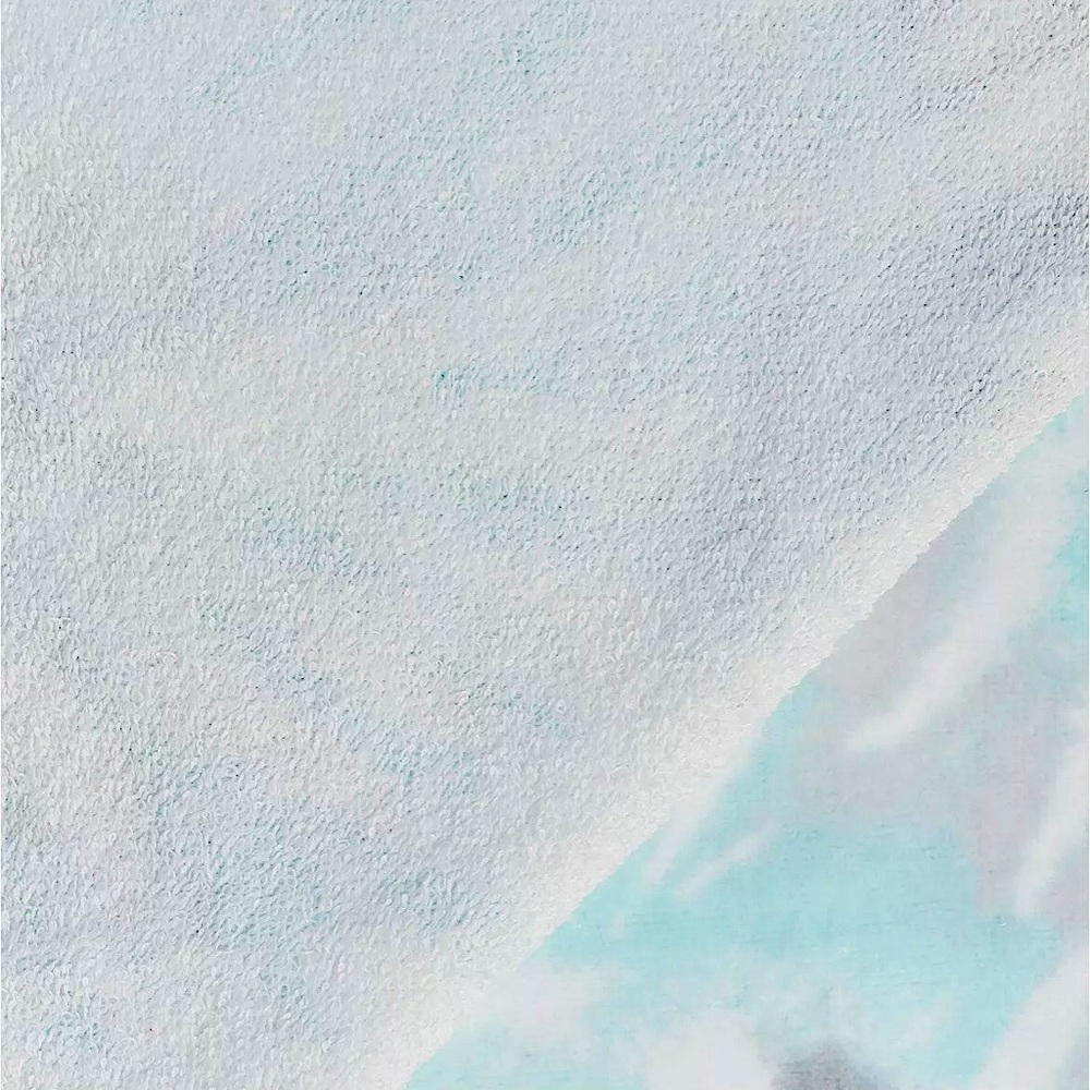 🎉HP🎉NEW Juicy Couture Logo Tie Dye Aqua/Gray 100% Cotton Towel 🌊☀️ - Picture 7 of 10
